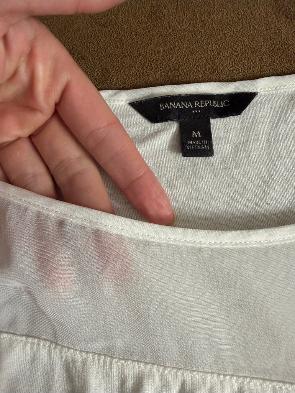 Banana Republic White Long-Sleeve Scoop Neck Top - Picture 2 of 3